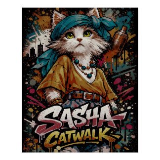 Sasha Catwalk Y2K Graffiti Poster Perfect Poster