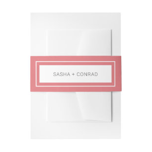 Sasha Coral Modern Wedding Uitnodigingen Wikkel