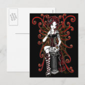 "Sasha" Gothic Couture Valentijn Fairy Briefkaart (Voorkant / Achterkant)