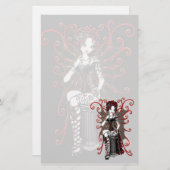 "Sasha" Gothic Couture Valentijn Fairy Stationery Briefpapier (Voorkant / Achterkant)