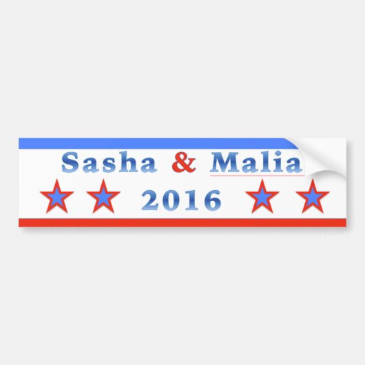 Sasha & Malia voor President 2016! Bumpersticker (Voorkant)