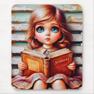 SASHA ~ meisje leest haar boek ~ Mousepad Muismat