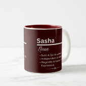 Sasha Personalized Girl Name Meaning Coffee Mug (Devant droit)