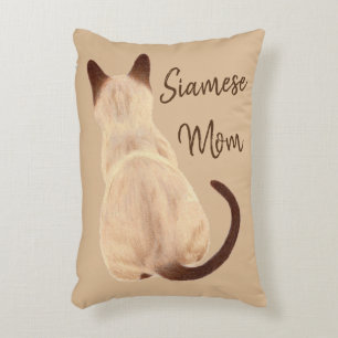 Sasha Siamees Kat Moeder Kitty Wegkijkende Tekenin Decoratief Kussen