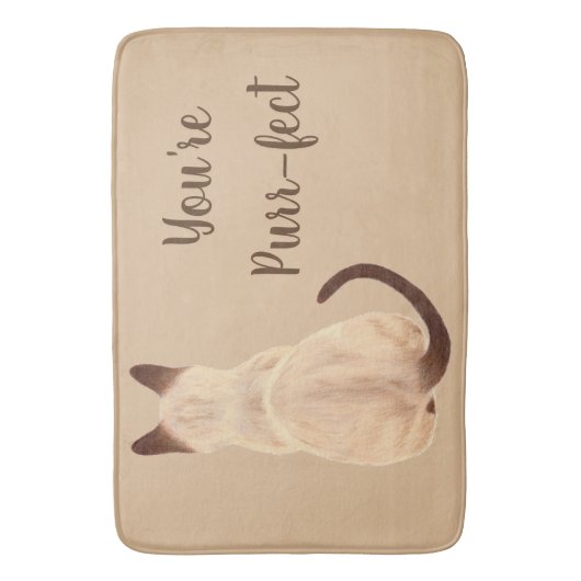 Sasha Siamese Cat Lover Back Uitzicht Je bent purr Badmat (Voorkant Verticaal)