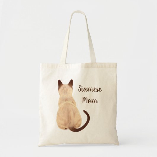 Sasha Siamese Cat Mam Kat, wegkijkend Uitzicht Tote Bag (Voorkant)