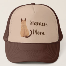 Sasha Siamese kat mam Kat kijkt weg tekenen Trucker Pet