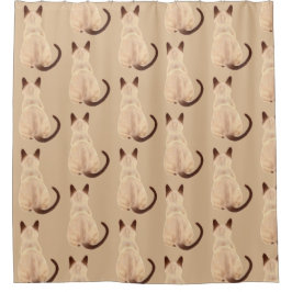 Sasha Siamese Kat Person Kat die kunst wegkijkt Douchegordijn