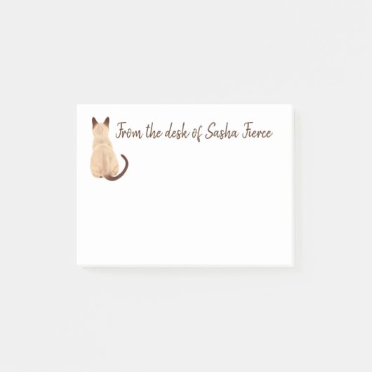 Sasha Siamese Kat Persoon Kitty Wegkijkend Kunst Post-it® Notes (Voorkant)