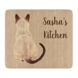 Sasha Siamese Kat van de kattenlover die weg kijkt Snijplank