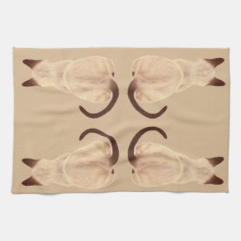 Sasha Siamese Kat van de kattenlover die weg kijkt Theedoek