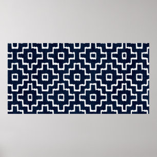Sashiko naadloos kleurkleurstofpatroon met traditi poster