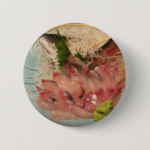 Sashimi 刺身 ... Japans eten Ronde Button 5,7 Cm