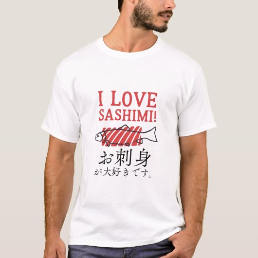 Sashimi FIsh Minimal Foodie T-shirt (Voorkant)