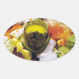 Sashimi Salmon Tuna Fish Seafood Caviar Japans Ovale Sticker