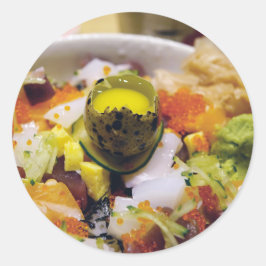 Sashimi Salmon Tuna Fish Seafood Caviar Japans Ronde Sticker