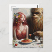 Sashquatch and His Date on Spaghetti Night Briefkaart (Voorkant / Achterkant)