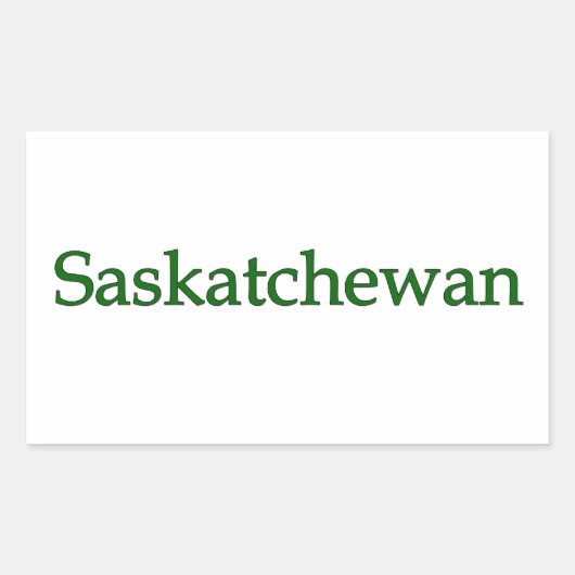Saskatchewan Canada (tekst logo) Rechthoekige Sticker (Voorkant)