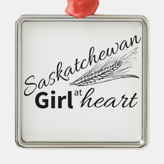 Saskatchewan meisje in het hart metalen ornament (Voorkant)