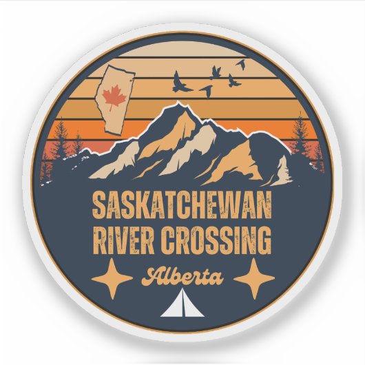 Saskatchewan River Crossing, Alberta Sticker (Voorkant)