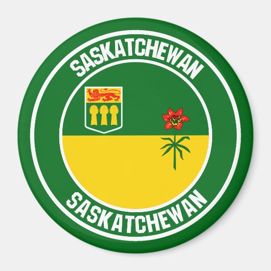 Saskatchewan Round Emblem Magneet (Voorkant)