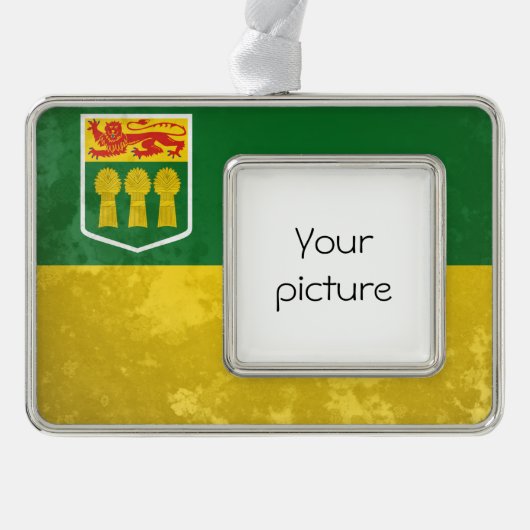 Saskatchewan Verzilverd Kader Ornament (Voorkant)
