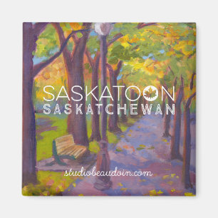 Saskatoon Autumn Walk-Fridge Magnet Magneet