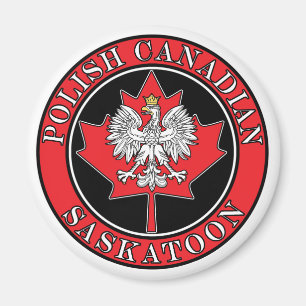 Saskatoon Round Poland Canadian Leaf Magneet