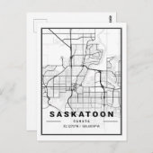 Saskatoon Saskatchewan Carte des villes de voyage (Devant / Derrière)