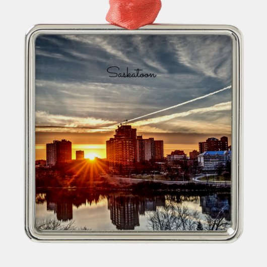 Saskatoon Sunset Metalen Ornament (Voorkant)