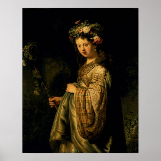 Saskia as Flora, 1634 Poster (Voorkant)