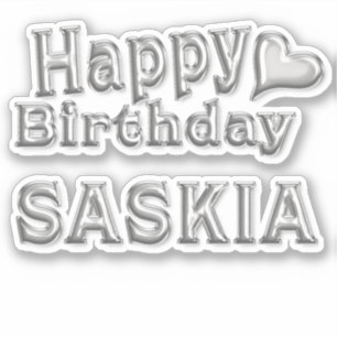Saskia Happy Birthday Autocollant Sticker