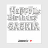 Saskia Happy Birthday Autocollants (Feuille)
