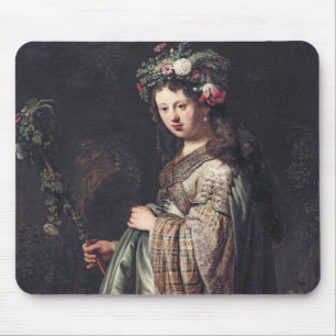 Saskia van Uylenburgh als Flora, Rembrandt, 1634 Muismat