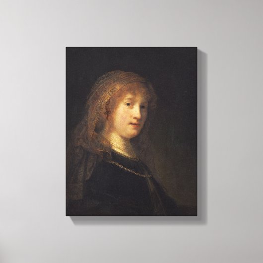 Saskia van Uylenburgh, c.1634-1640 (olie op het pa Canvas Afdruk (Voorkant)
