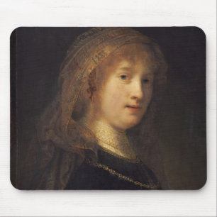 Saskia van Uylenburgh, c.1634-1640 (olie op het pa Muismat