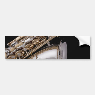 Sasophone op zwart bumpersticker