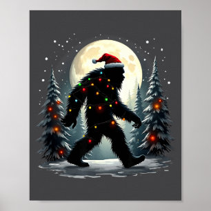 Sasquatch 67 Sinterklaas Bigfoot Kerstboom Grappig Poster