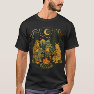 Sasquatch Alien Kampvuur Vrienden – Grappige Crypt T-shirt