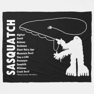 Sasquatch Angler Petroglyph Fleece Deken