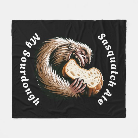 Sasquatch at mijn zuurdesem fleece deken (Voorkant (Horizontaal))