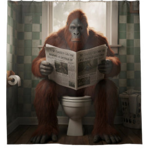 Sasquatch Avec Papier Douche Salle De Bain Rideau
