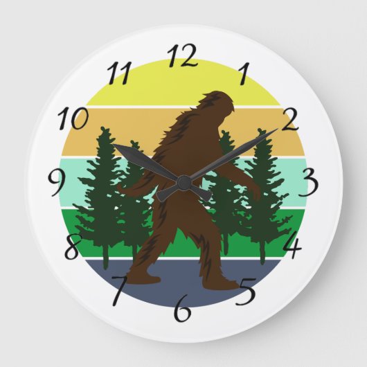 Sasquatch Believer | Sunset Bigfoot Grote Klok (Voorkant)