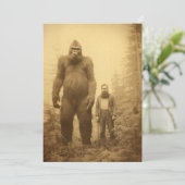 Sasquatch / Big Foot Uitnodigingen, Cryptids, Grap Kaart (Staand voorkant)
