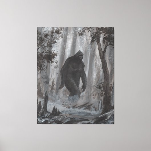 Sasquatch Bigfoot Artwork van Charles A Guthrie Canvas Afdruk (Voorkant)