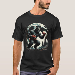 Sasquatch Bigfoot Boksen Volle Maan Boxer T-shirt