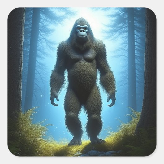 Sasquatch Bigfoot-gelovigen Vierkante Sticker (Voorkant)