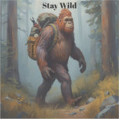 Sasquatch Bigfoot laptop Custom-Cut Vinyl Sticker (Devant)