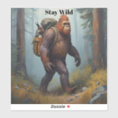 Sasquatch Bigfoot laptop Custom-Cut Vinyl Sticker (Feuille)