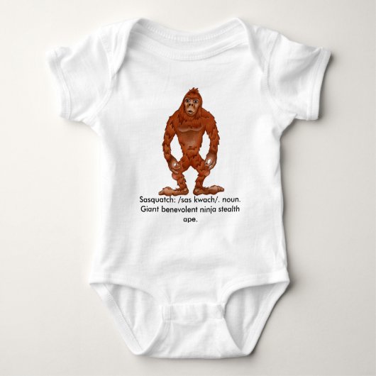 Sasquatch, bigfoot romper (Voorkant)
